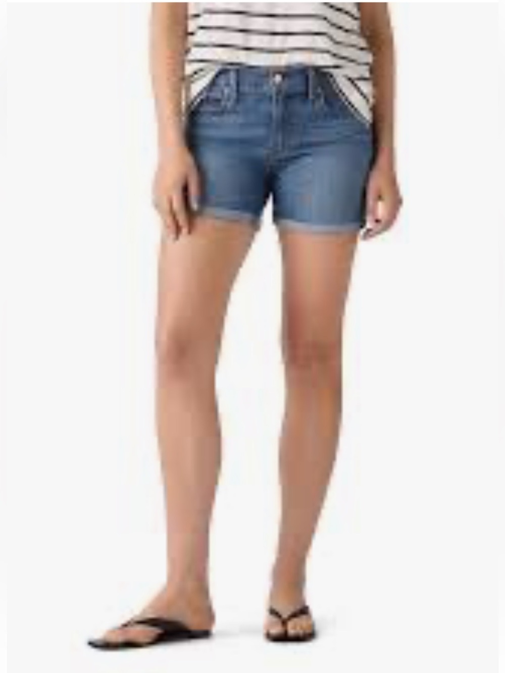APT 9 Stretch Denim Blue Jean Roll Cuff Shorts Size 10 $45 EUC KL